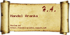 Handel Aranka névjegykártya